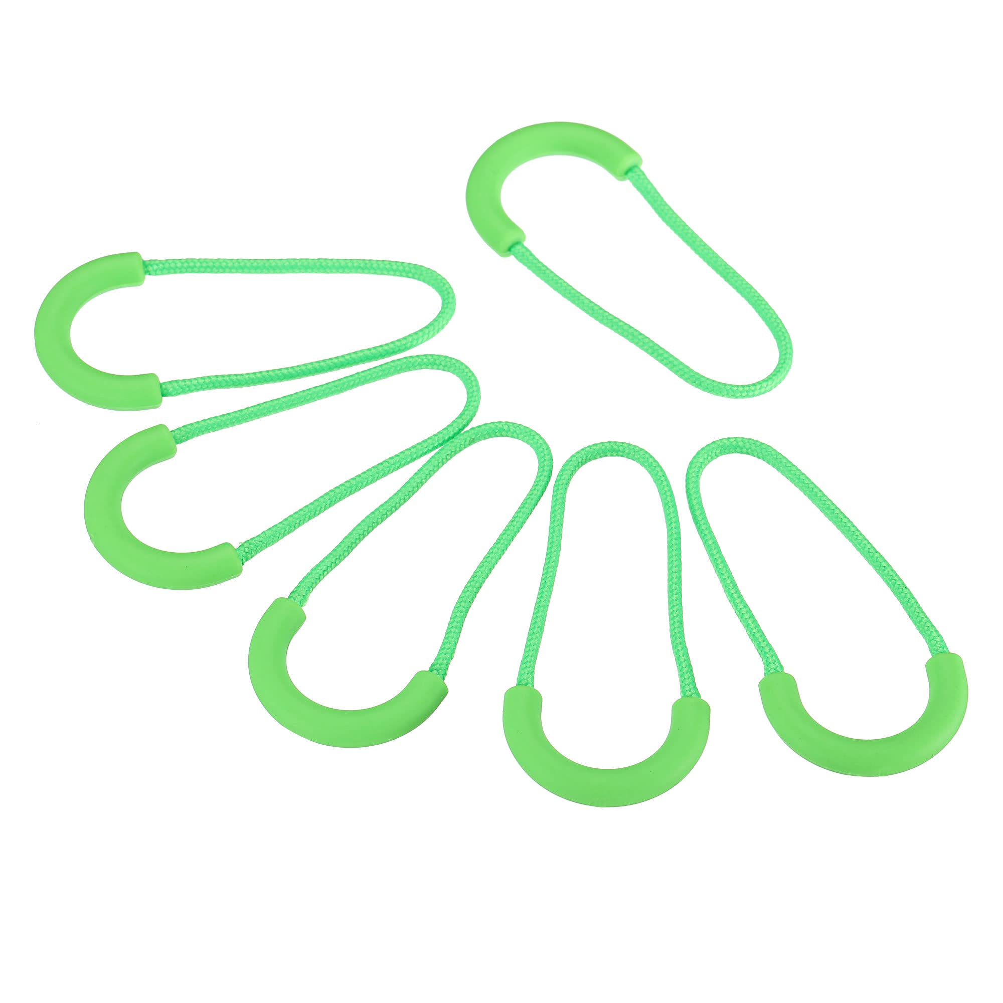 PATIKIL Zipper Pulls Extension Handle Cord, 20 Pack Finger Use Plastic U-Shape Tab Tag Extender for Luggage Backpacks, Green