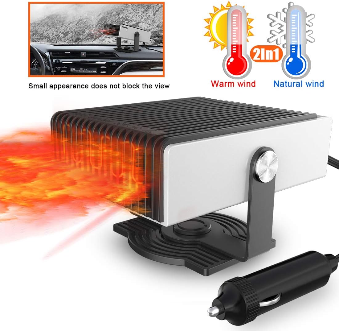 Dégivreur Pare-brise 120W Chauffage Voiture 12V 120W TOTMOX - Dégivrage Rapide Et Ventilation été Appareil 12V Allume-cigare