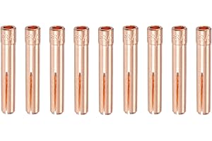 HARFINGTON 10pcs 13N23 TIG Welding Collet 3/32" (2.4mm) Copper Tungsten Electrode Collet Tips for WP9 20 25 TIG Welding Torch