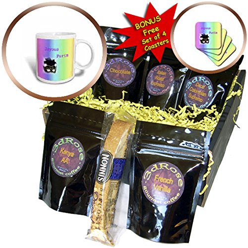 Florene – Jewish Themes – Image of Joyous Purim With Mask On Bright Gradient – Coffee Gift Baskets – Coffee Gift Basket (cgb_234288_1)