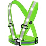 TAGVO LED Reflective Safety Vest, 3 Modes USB Rechargeable LED Reflective Stripes - High Visibility Night Safety Vest Adjusta