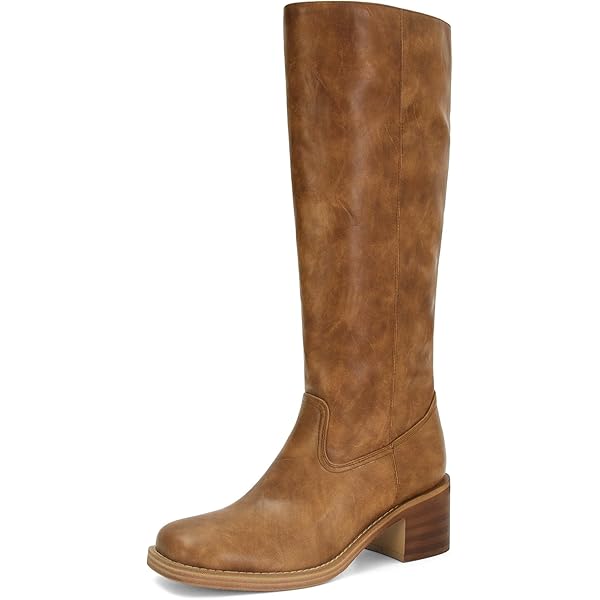 Amazon.com | Forever Womens Almond Toe Chunky Heel Knee High