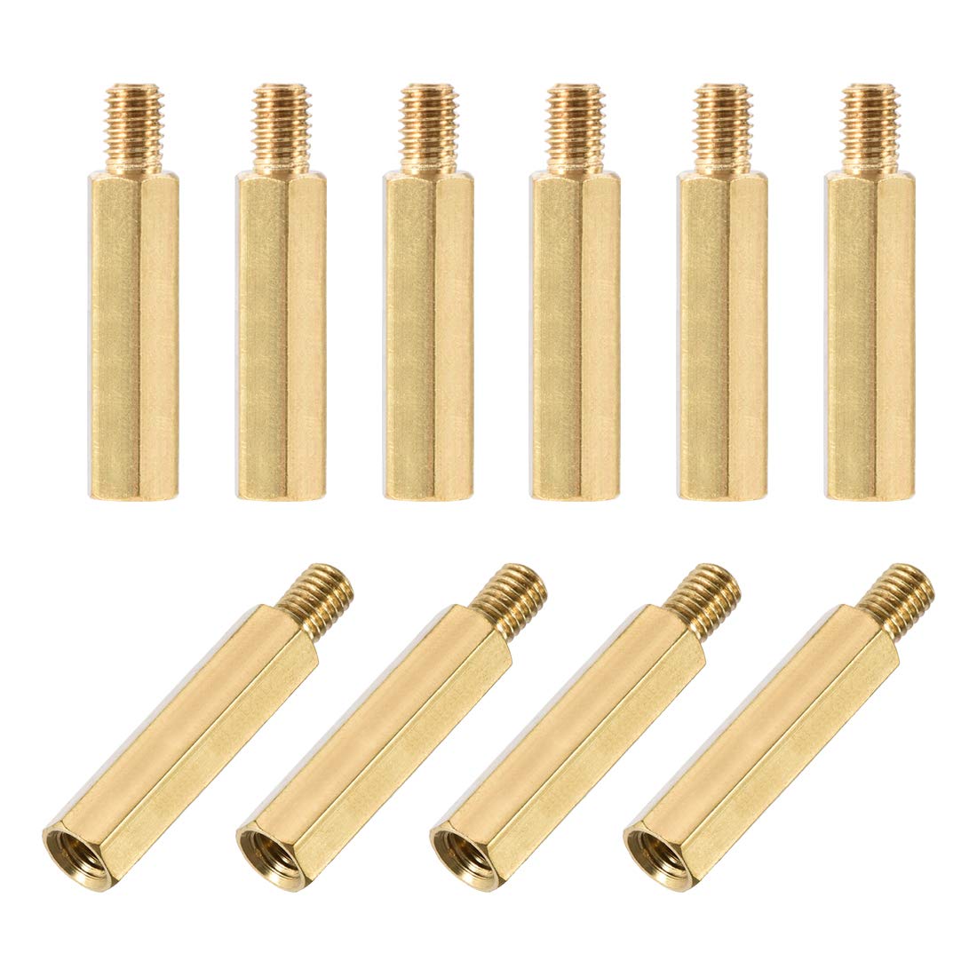 Photo 1 of uxcell M5x30mm+7mm Male-Female Brass Hex PCB Motherboard Spacer Standoff for FPV Drone Quadcopter, Computer & Circuit Board 10pcs