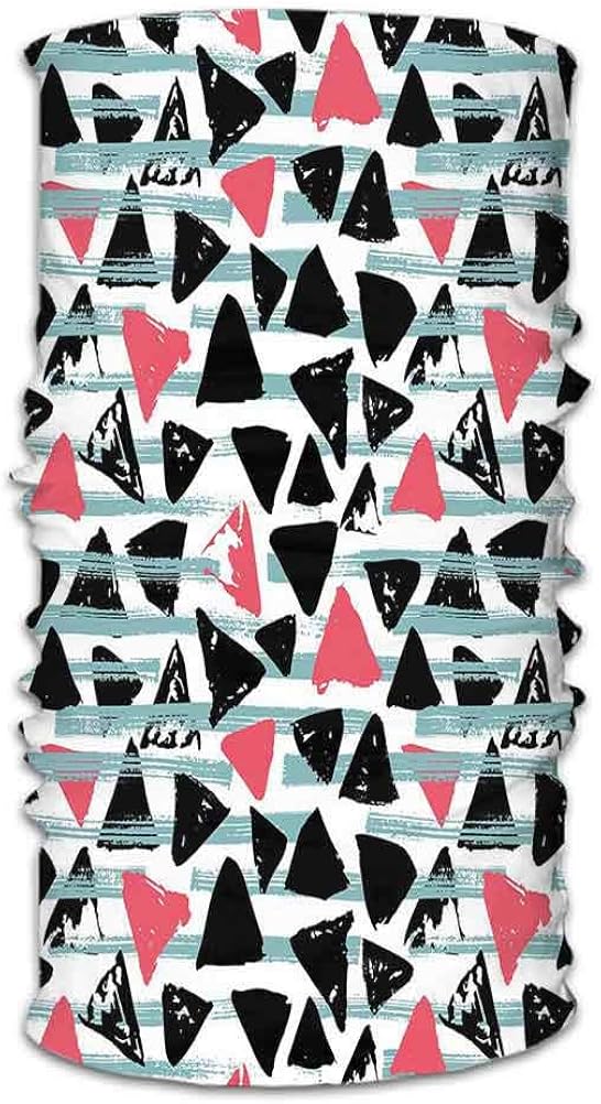 Scarf Headband,Abstract Triangles with Multi-Headwrap for Cycling Hiking