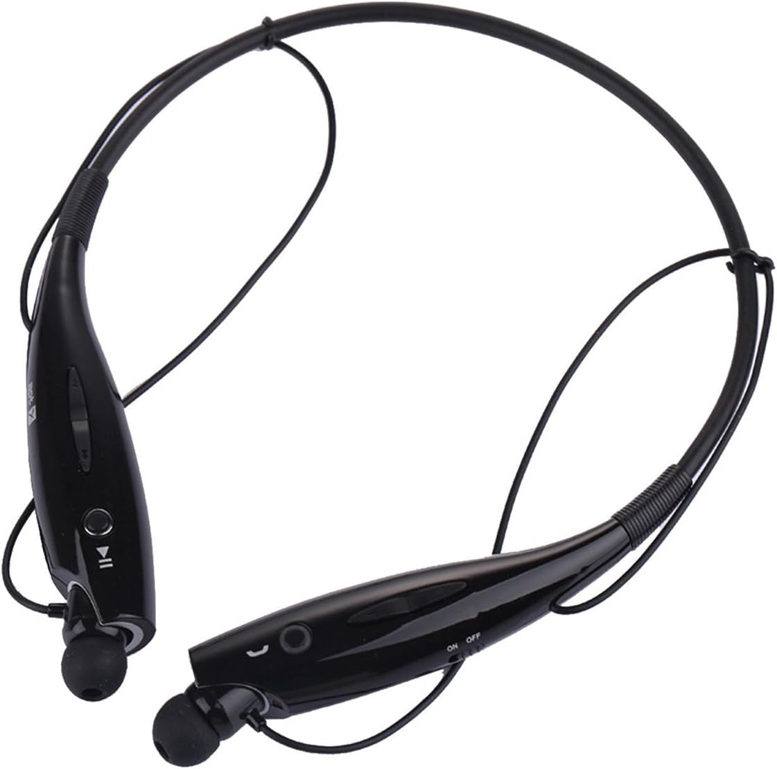 E-Zigo Universal Sports Neckband Bluetooth Headphones, Wireless Hands-Free Exercise Stereo Headset Earphones with Microphone and Noise Cancelling Earbuds for Apple iPhone Android Smart Phones (Black)