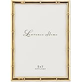 Lawrence Frames 5" W x 7" H Gold Metal Picture Frame with Bamboo Design (712257)