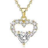 Honivy Dainty Gold Necklace for Women, 18K Real Gold Plated Necklace, White Gold Cross Silver Necklace, Cubic Zirconia Necklace, Birthday Gifts for Women Jewelry