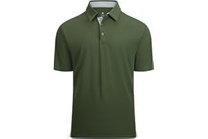 Alex Vando Mens Golf Shirt Moisture Wicking Quick-Dry Solid Short Sleeve Polo Shirts for Men