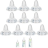 Sippy Nipple for Dr. Brown's Narrow Bottle & Sippy Spout Bottle, Soft 100% Silicone Baby Bottle Straw Nipple, 6m+, 10 Count