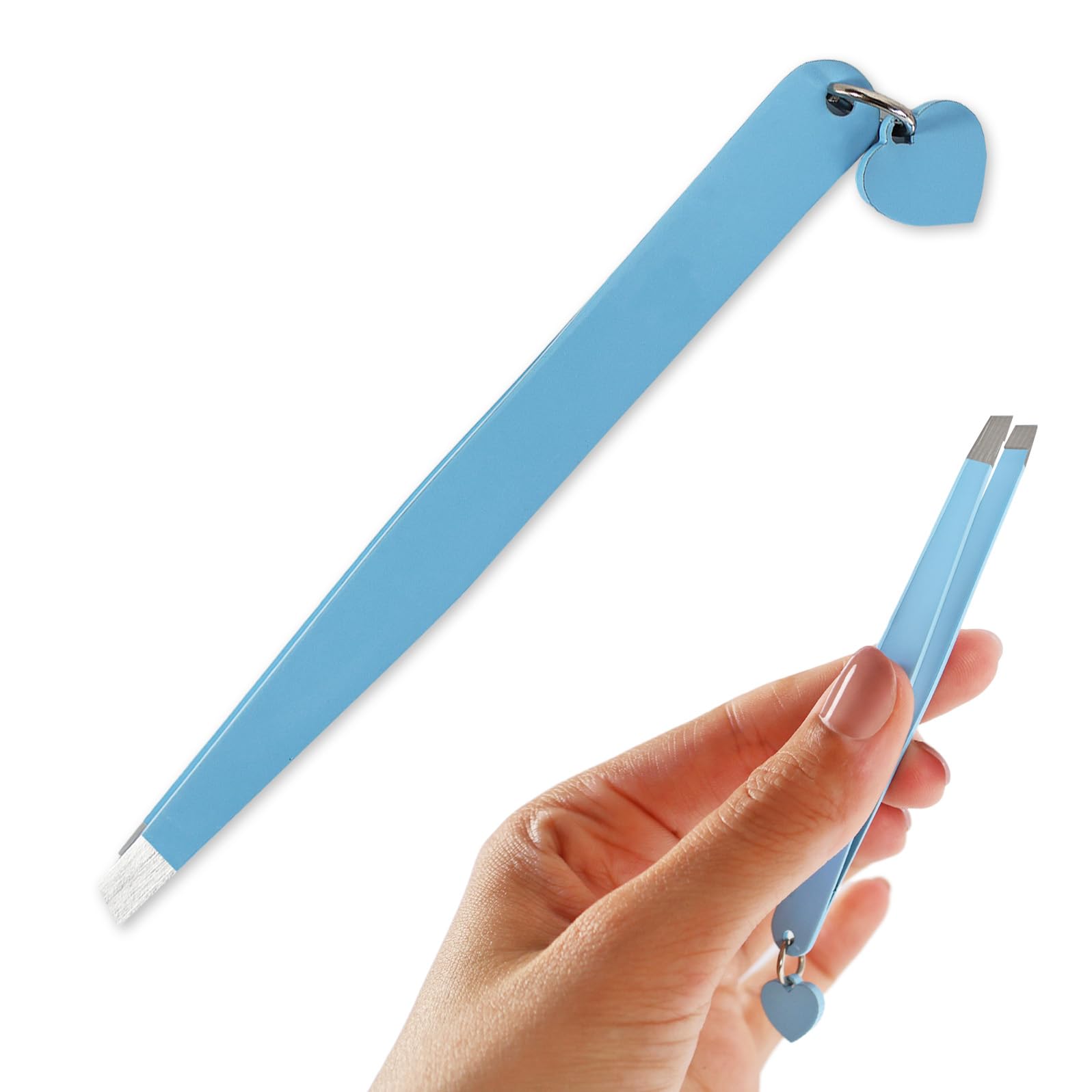 JJ LMS Tweezers for Hair Removal - Tweezers Eyebrow - Innovative Detail - Stainless Steel (Blue)