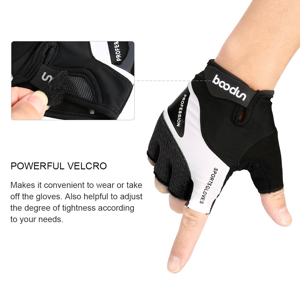 Vbiger Cycling Gloves, Men\'s Half Finger Biking Gloves MTB Gloves with Anti-Shock Gel Pad (B-Black, XL)