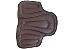 Shock Absorbing Western Horse Saddle Pad, Soft Comfortable Thick Seat Cushion for Stable Riding and Spine Protection, Brown, 