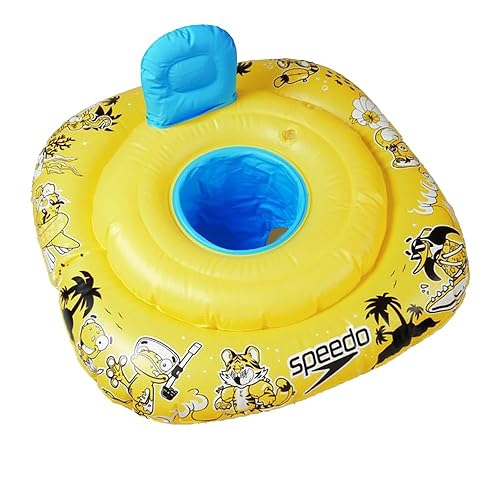 Speedo Unisex-Baby Infant Seasquad Swim Seat | Learn to Swim | Floatation | Float, Bright Yellow/Black/Azure Blue, One Size