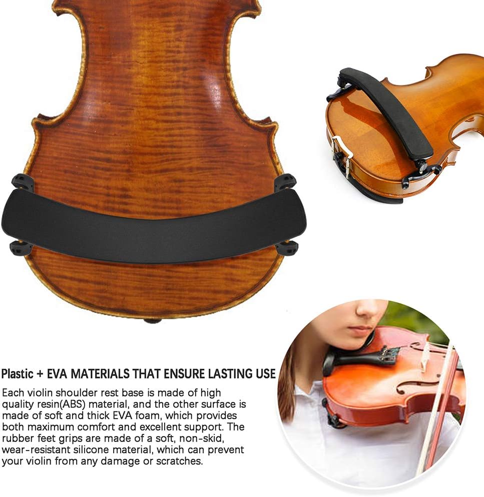 Black Violin Shoulder Rest for 1/21/4 size,Collapsible and Height