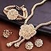 weel Wedding Flower Crystal Necklace Earring Ear Studs Bracelet Ring Jewelry Set