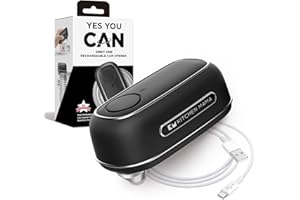 Kitchen Mama Orbit One Rechargeable Electric Can Opener: Hands-Free, USB-C Charging, Automatic Stop, Smooth Edge, Safety, Bla