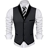 COOFANDY Men's Suit Vest Slim Fit Formal Business Dress Vest Casual Wedding Waistcoat