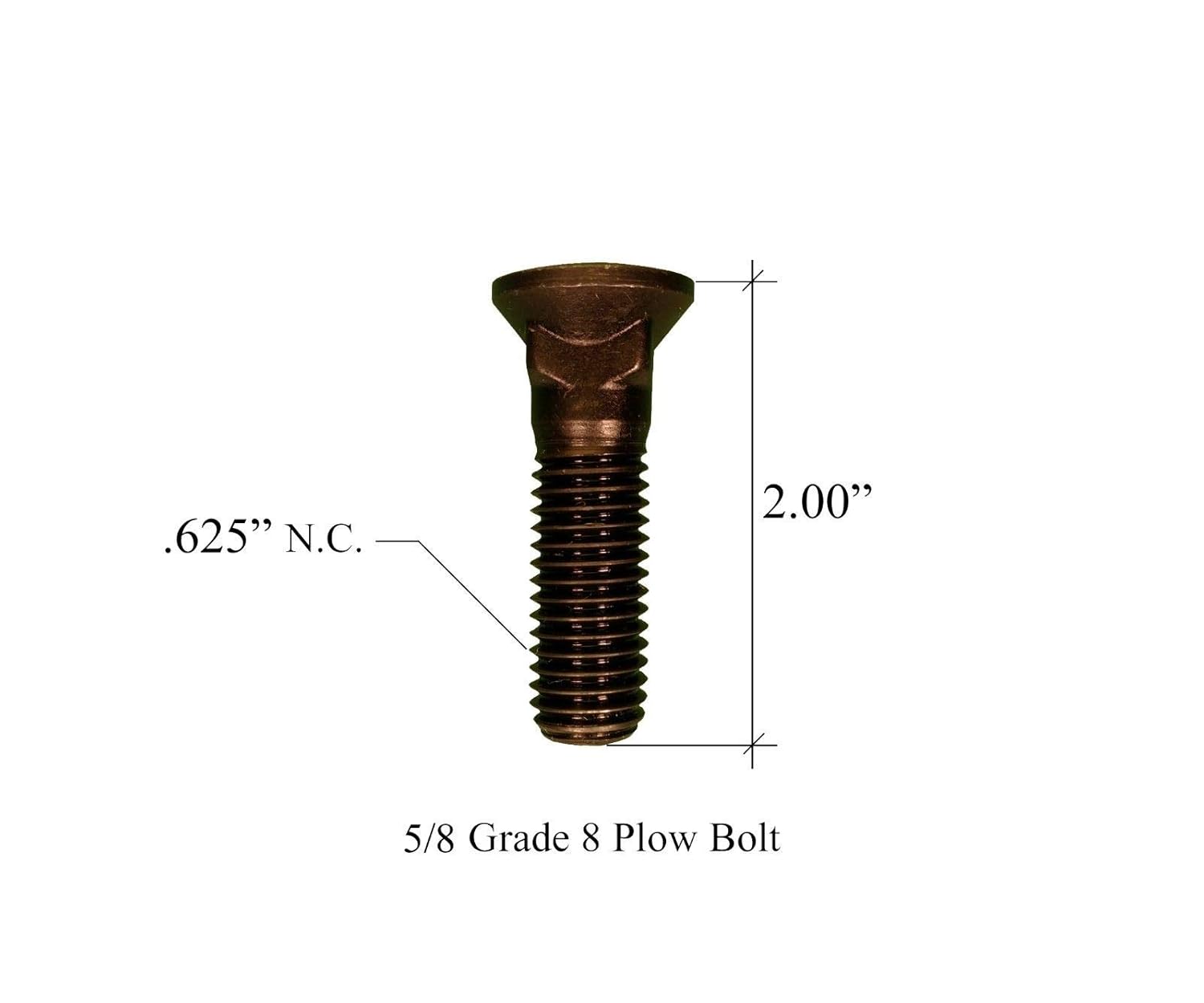 Dome Head 25 5/811x 2 Grade 8 Plow Bolt & Nut for Blades/Cutting Edge