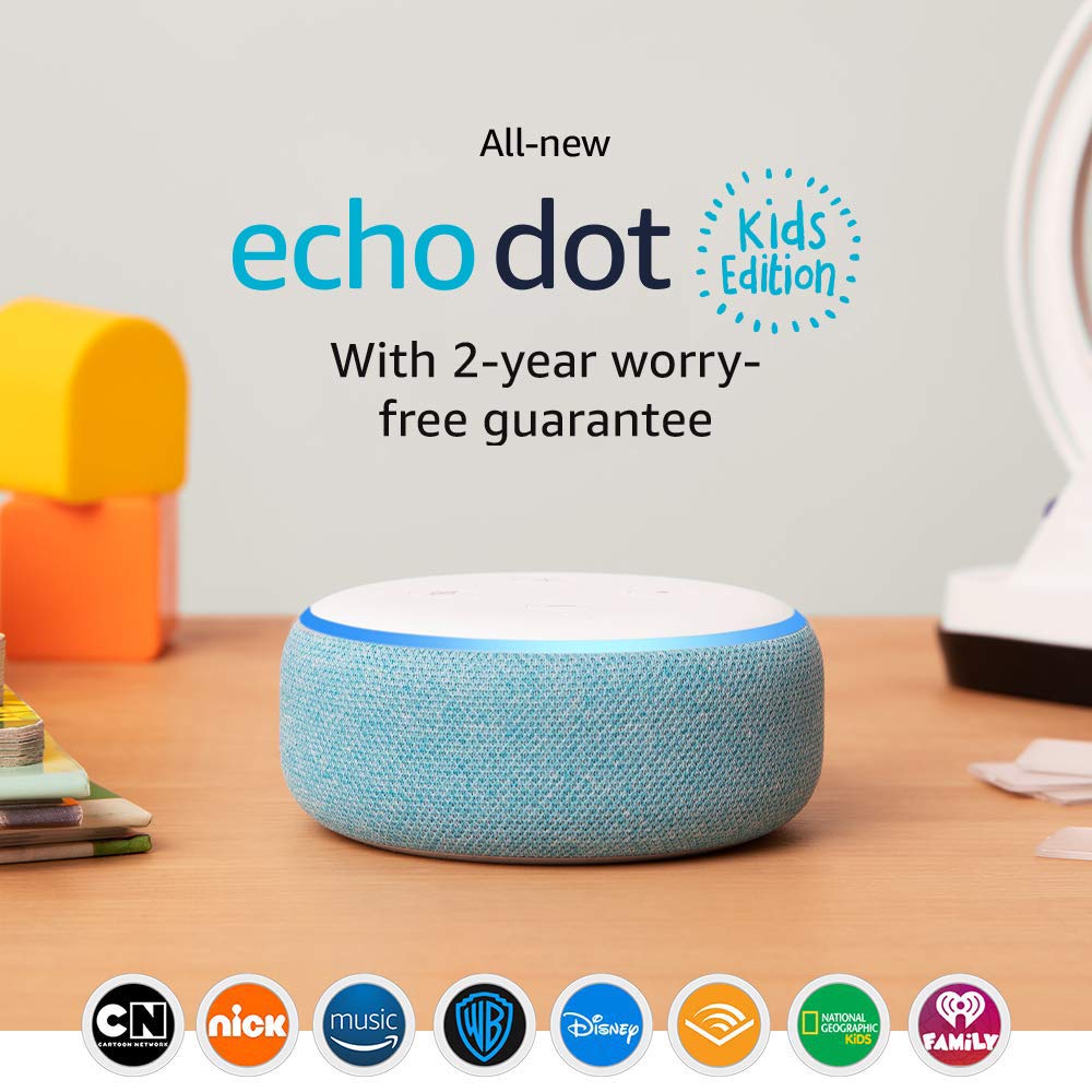 Voice Control All-New Echo Dot Kids Edition, an Echo designed for Kids, Blue Voice Control All-New Echo Dot Kids Edition, an Echo designed for Kids, Blue