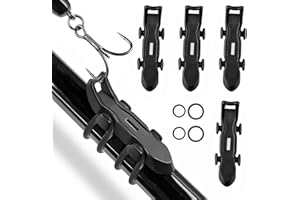 Runsgo Lure Magnetic Hooker,Hook Keeper for Fishing Rod, Magnetic Fishing Hook Keeper,Fishing Bait Holder with 2 Sizes Rubber Rings, Fishing Hook Holder Quick Installation