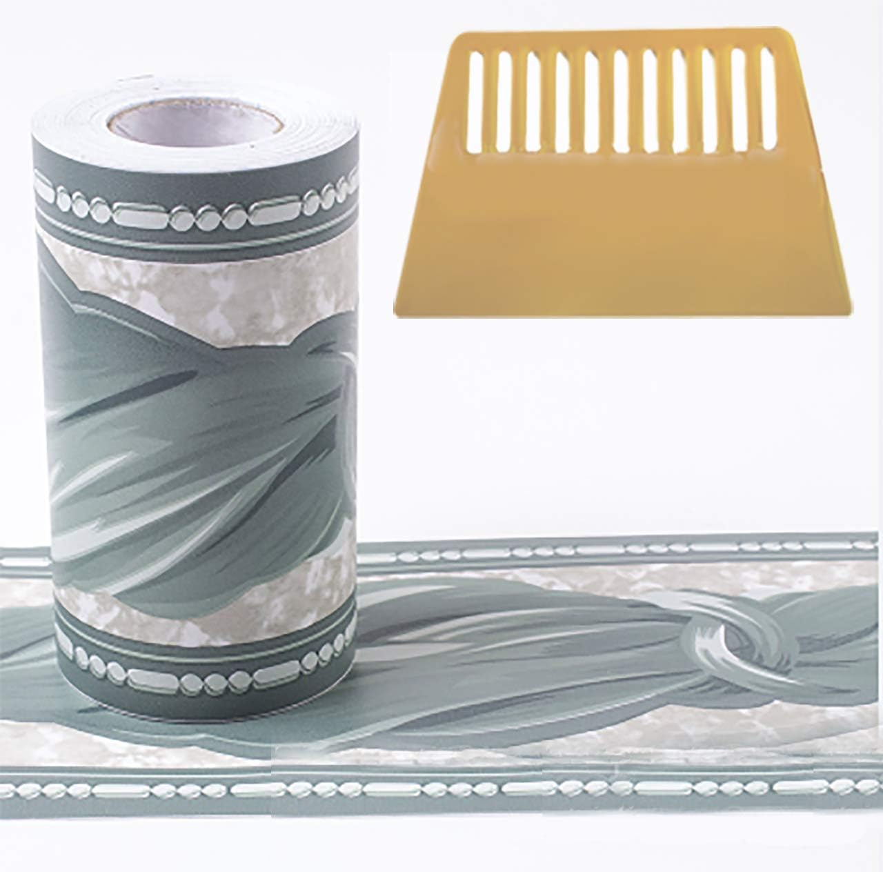 Amazon Gentillesse はがせる 壁紙 シール アクセント クロス トリムボーダー リフォーム Diy 10cm 10m スムーサー 付き モスグリーン 壁紙