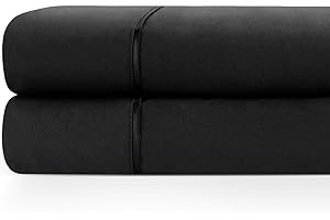 Zen Home Luxury Flat Sheet (2-Pack) - 1500 Series Luxury Hotel Microfiber - King - Black