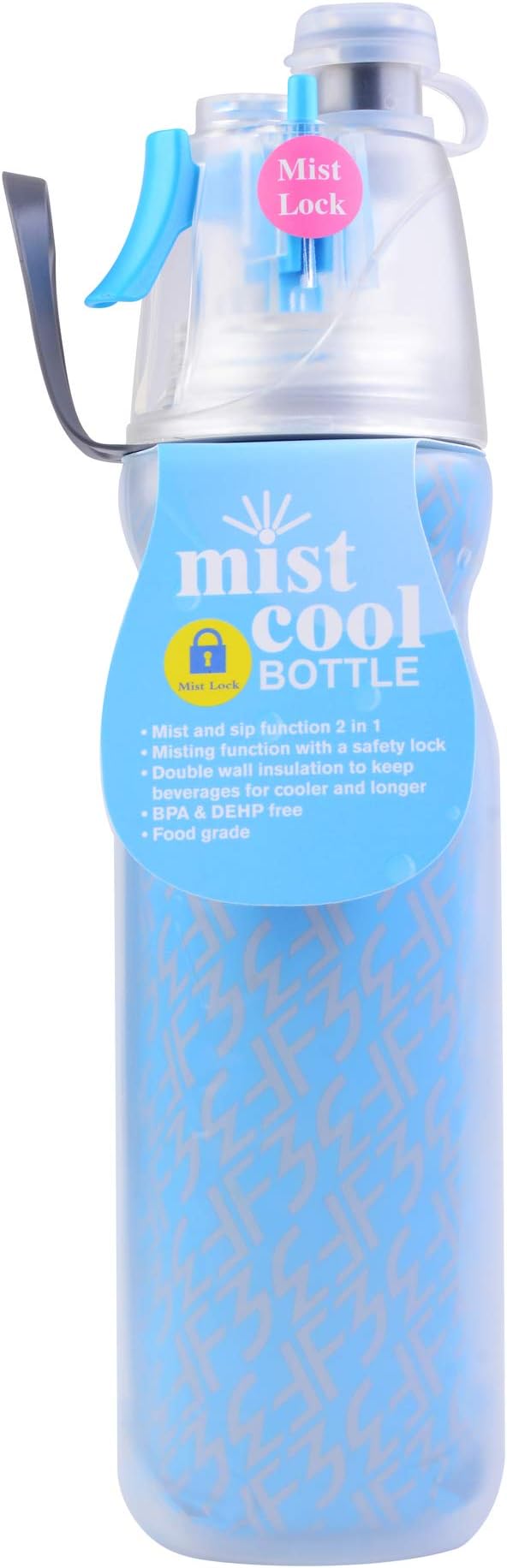 Georgie Porgy Misting Water Bottle, Insulated Bottle with Lock, Mist Sprayer Bottle for Outdoor Sport Hydration, Sprayer Water Bottle