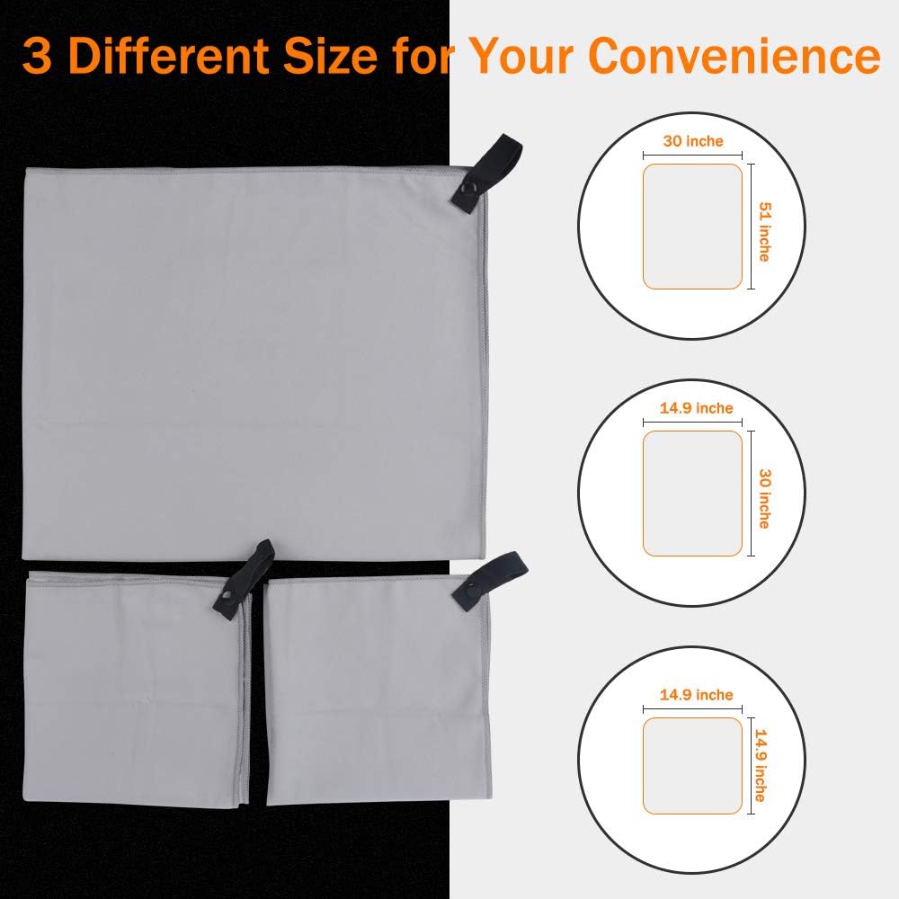 Vech 3 Size Microfiber Towel Set, Beach Towel,Super Pack ,Fast Quick Dry Microfiber Hair Towel For Camping, Gym Travel Camp Backpacking, Yoga, Fitnes and Outdoor Activities GREY: Home & Kitchen
