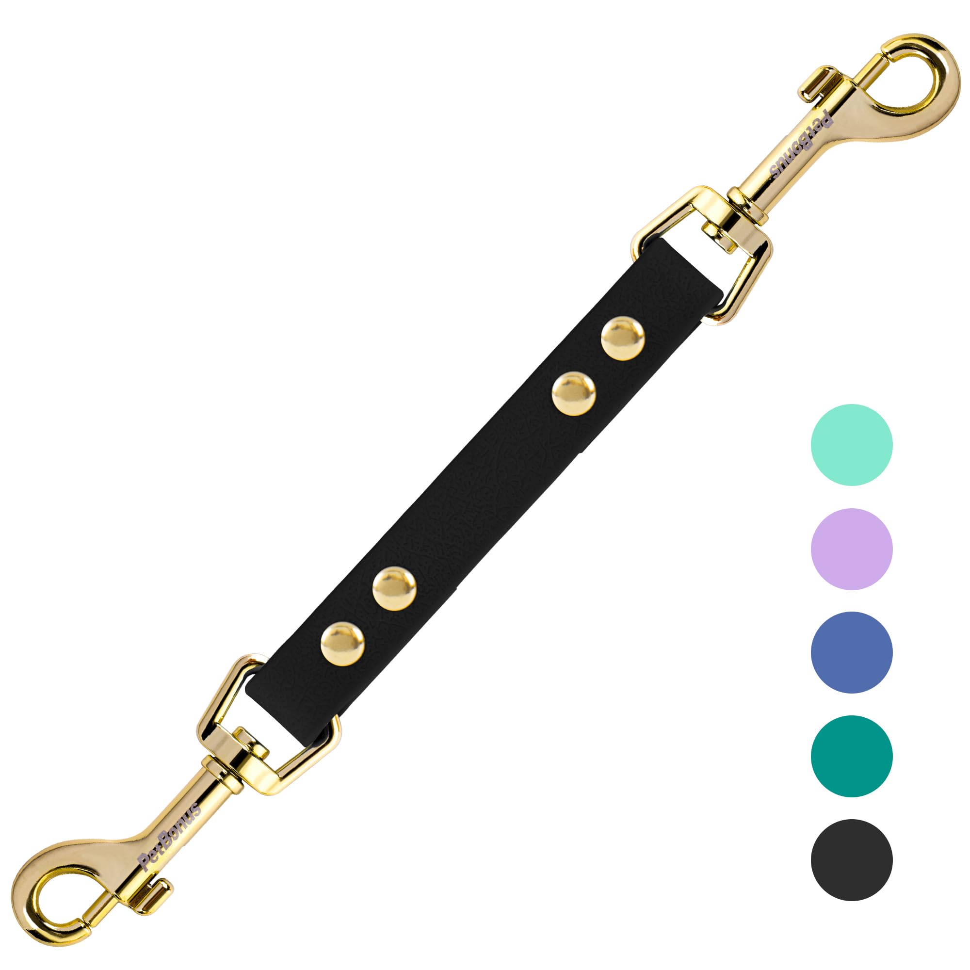 PetBonus Dog Collar Safety Clip, Waterproof Backup Safety Strap for Dog Harness to Prong Collar, Odor Proof Double Ended Clasp Leash Connector for Training Walking (Black) — image 1