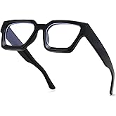 FEISEDY Retro Blue Light Blocking Glasses for Women Men 90s Classic Rectangle Frame Thick Chic Computer Eyeglasses B2383R