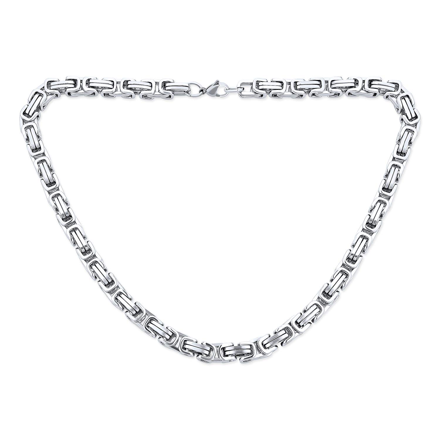 Mechanic Byzantine Biker Jewelry Urban Double link Flexible Heavy Chain Necklace Men Teen Silver Tone Stainless Steel 30 Inch