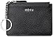 MEKU RFID Blocking Slim Leather Credit Card Wallet with Key Ring and ID Window Black