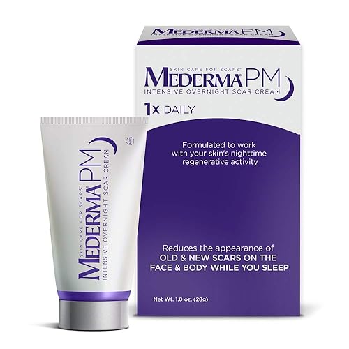 Mederma PM Intensive Overnight Scar Cream - Works with Skin's Nighttime Regenerative Activity - Once-Nightly Application is Clinically Shown to Make Scars Smaller & Less Visible - 1 Ounce
