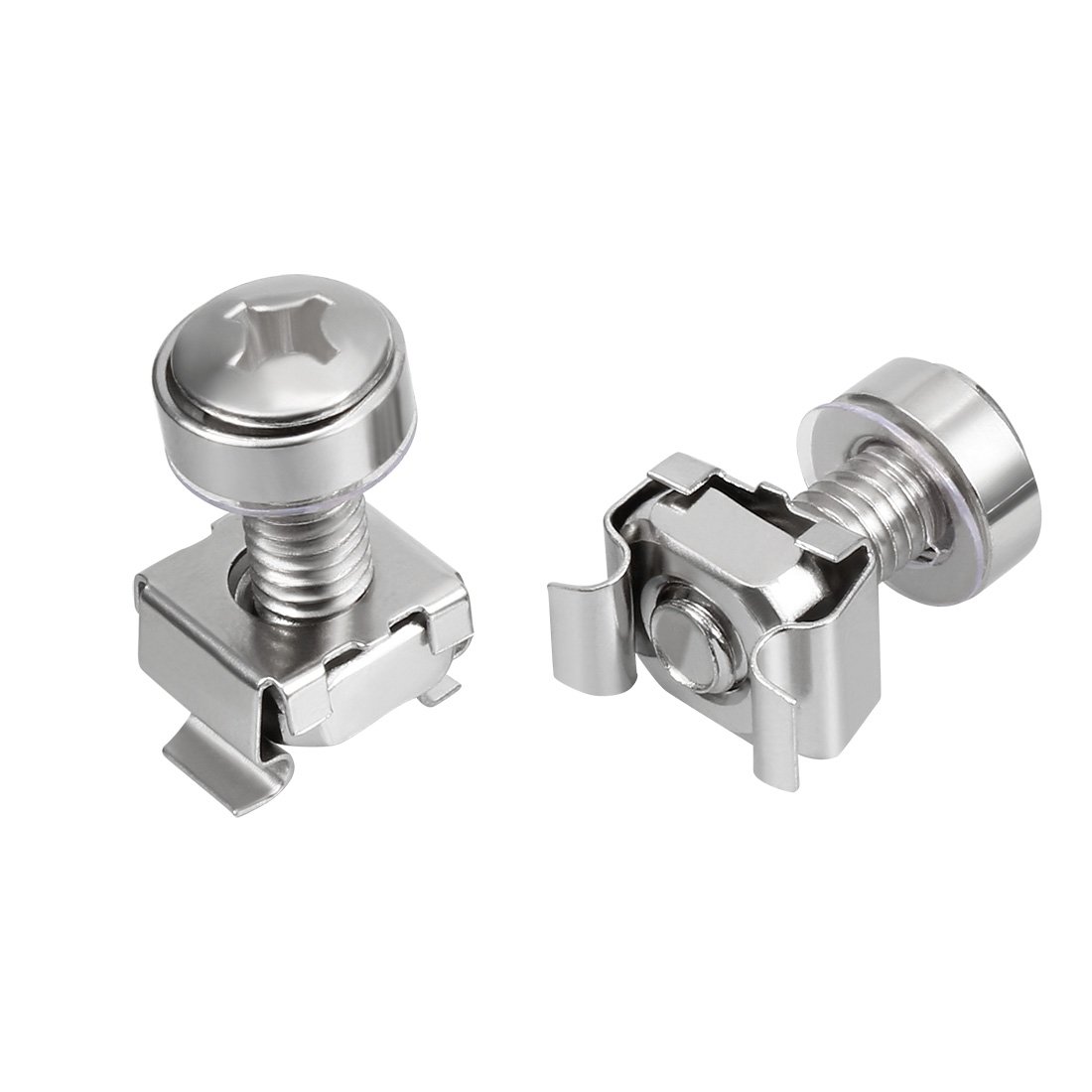 Sourcingmap 30 Pack, Cage Nuts and Screws, M6x20mm, 304 Stainless Steel for Server Rack Cabinet