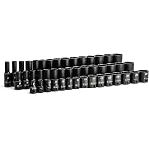 Capri Tools 3/8 in. Drive Shallow, Semi-Deep and Deep Impact Socket Set, Metric, 8 to 22 mm, 45-Piece