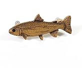 De Leon Collections Wildlife Nature Themed Cabinet Drawer Pull, 4.3 Inch Polyresin, Trout Fish - 2 Piece Set