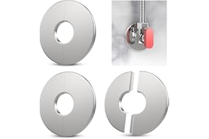 Wall Split Flange, HONSNKS 3Pcs Self Adhesive Round Escutcheon Plate 304 Stainless Steel Wall-mounted Pipe Hole Cover for Various Pipes (0.9inch/23mm ID)