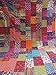 Tribal Asian Textiles Twin Size Handmade Ajarak Cotton Block Indigo Print Kantha Quilt Reversible Throw Sari