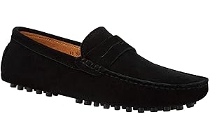 JIONS Mens Driving Penny Loafers Suede Moccasins Slip On Casual Dress Boat Shoes