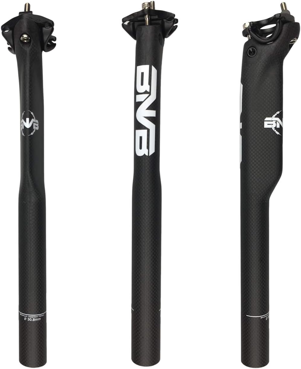 BNVB Bike Seatpost 3k Matte Carbon Fiber Seat Tube Bicycle Breaking Wind Seatpost Ultra Light Accessories for Road MTB Bike