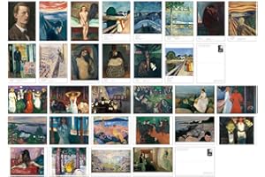 HOSTEESSCHOICE Beautiful Art Postcards set of 30 Edvard Munch Post card variety pack Famous Painting Scenery,4 x 6 Inches
