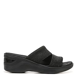 BZees Womens Dynasty Bright Wedge Sandal Black