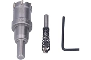 Carbide Hole Saw Bit TCT Thick Metal Teeth Hole Cutter Kit with Hex Wrench Coring Drill (25mm)