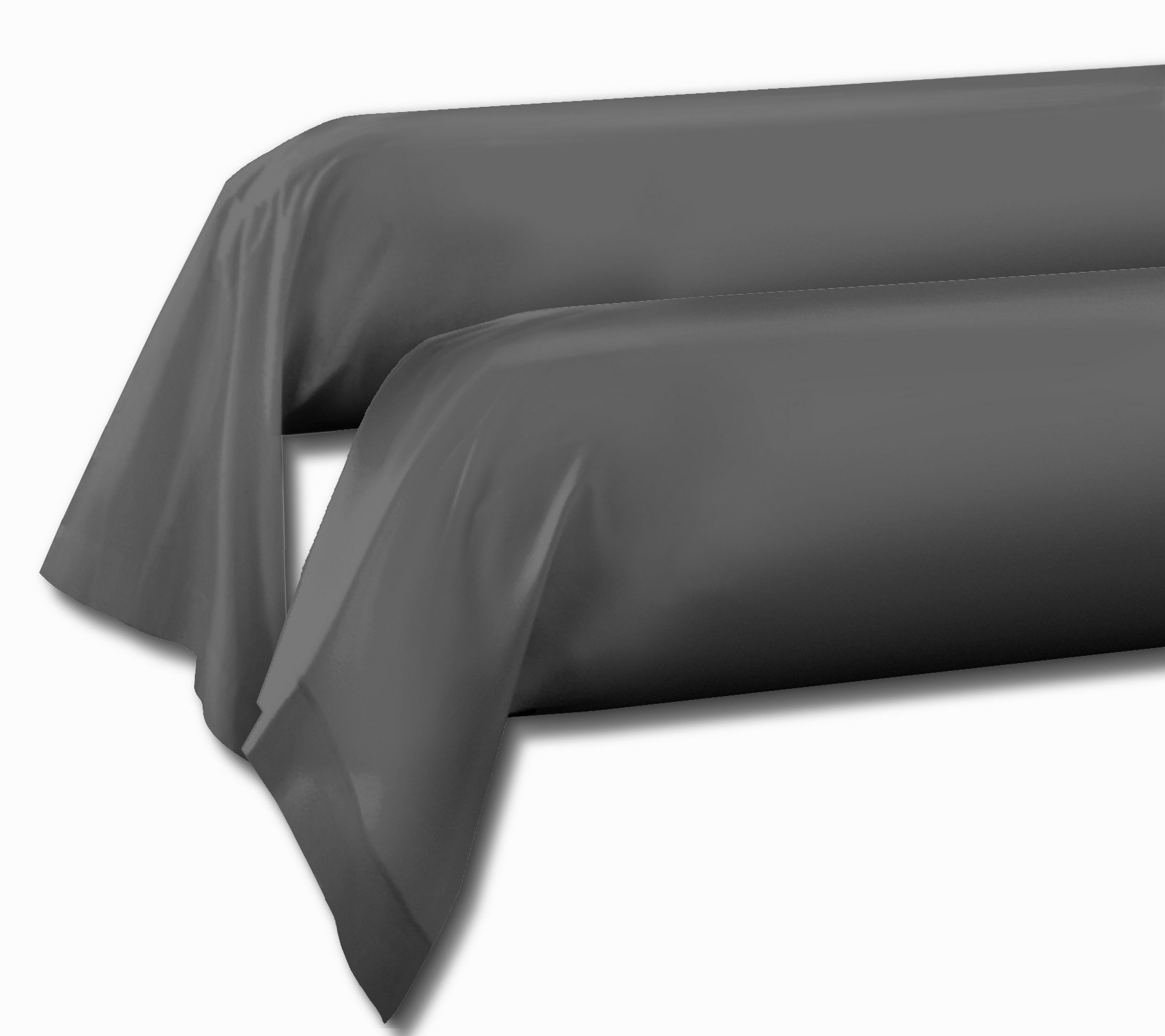 Home Passion 61350 Pack of 2 Cushion Covers Neck Bolster Cotton Dark Grey 185 x 85 cm