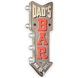 Dad's Bar Double-Sided Marquee Sign With Vintage