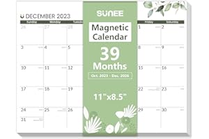 SUNEE 2024-2025 Magnetic Calendar for Fridge (8.5" x11") from Now to Dec 2026 Wall Calendar, Small Fridge Calendar 3 Year Planner for Refrigerator or Whiteboard, Greenery