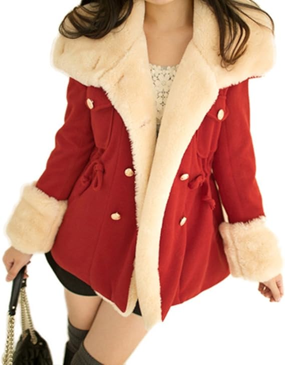 Amazon タツメ レディース モコモココート ファー ボア アウター ポケット付 毛長素材 暖かい 防寒 全３色 コート ジャケット 通販