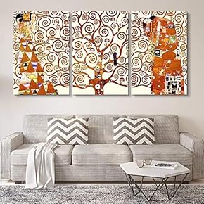 Tree Of Life by Gustav Klimt - 3 Panel Canvas Print