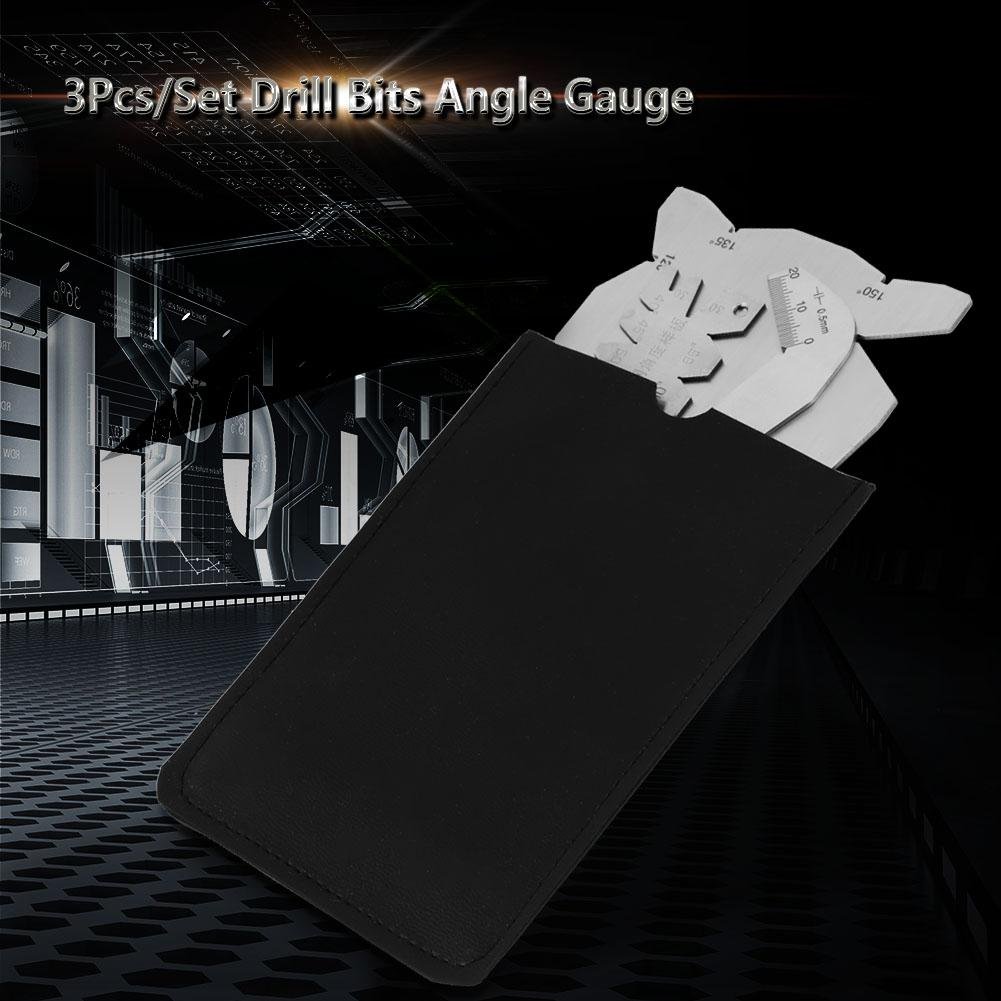 3Pcs/Set Drill Bits Angle Gauge Drill Bit Sharpener, Precision Angle Gage for Drill Bits Drill Bit Inspection Tool - Image 4
