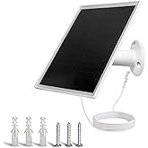 6W Solar Panel Charger, Solar Panel with Micro USB & USB-C Port for DC 5V Outdoor Rechargeable Battery Camera, IP66 Waterproof, 360° Adjustable Security Mount, 1PC